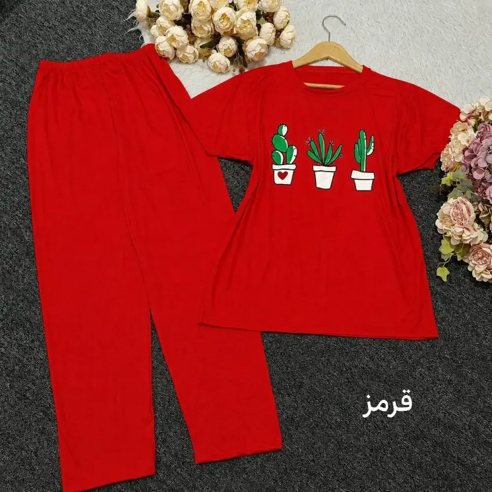 ست تیشرت شلوار کاکتوس اسپان لاکرا فری سایز