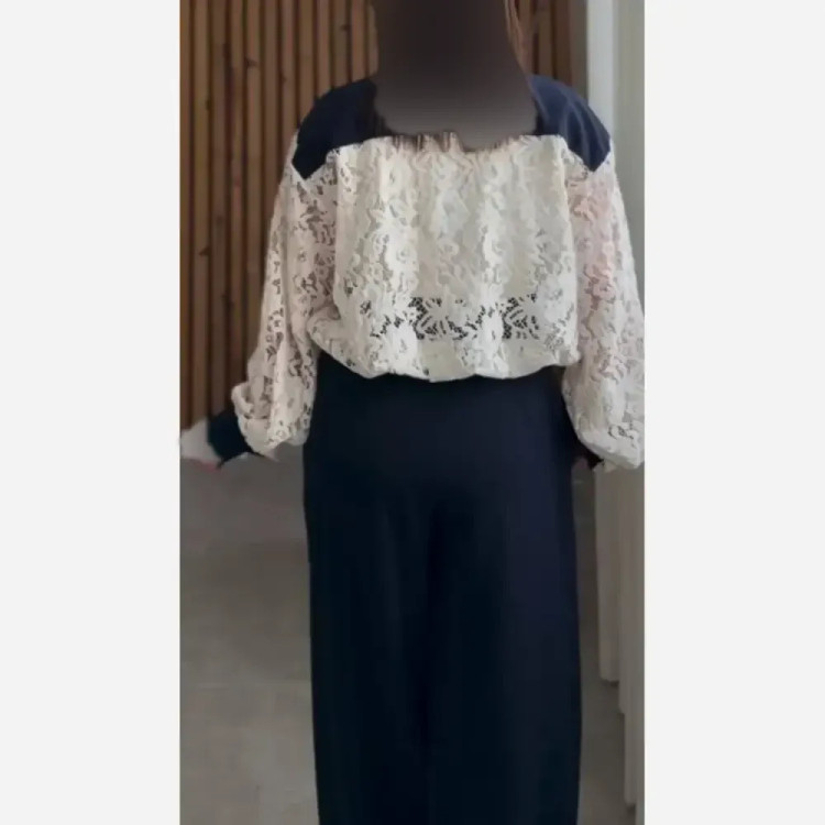 ست شومیز و شلوار زنانه سوپر مازراتی و گیپور وارداتی سایز 38 تا 46