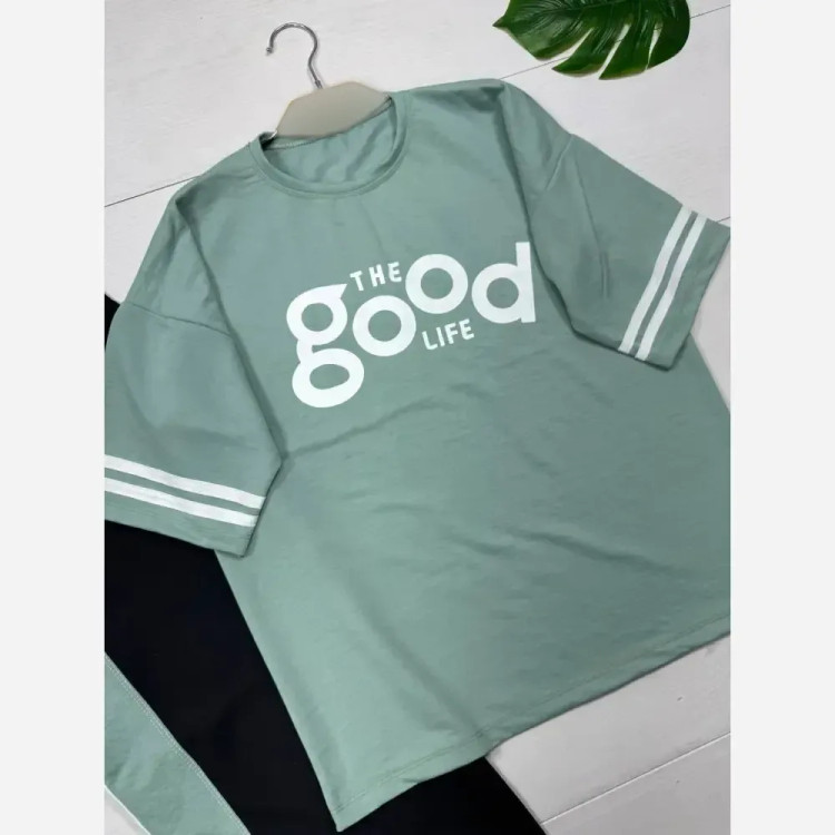 ست لباس راحتی زنانه پنبه گلکسی مدل good سایز فری 38 تا 46