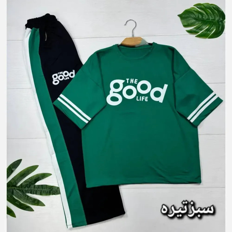 ست لباس راحتی زنانه پنبه گلکسی مدل good سایز فری 38 تا 46