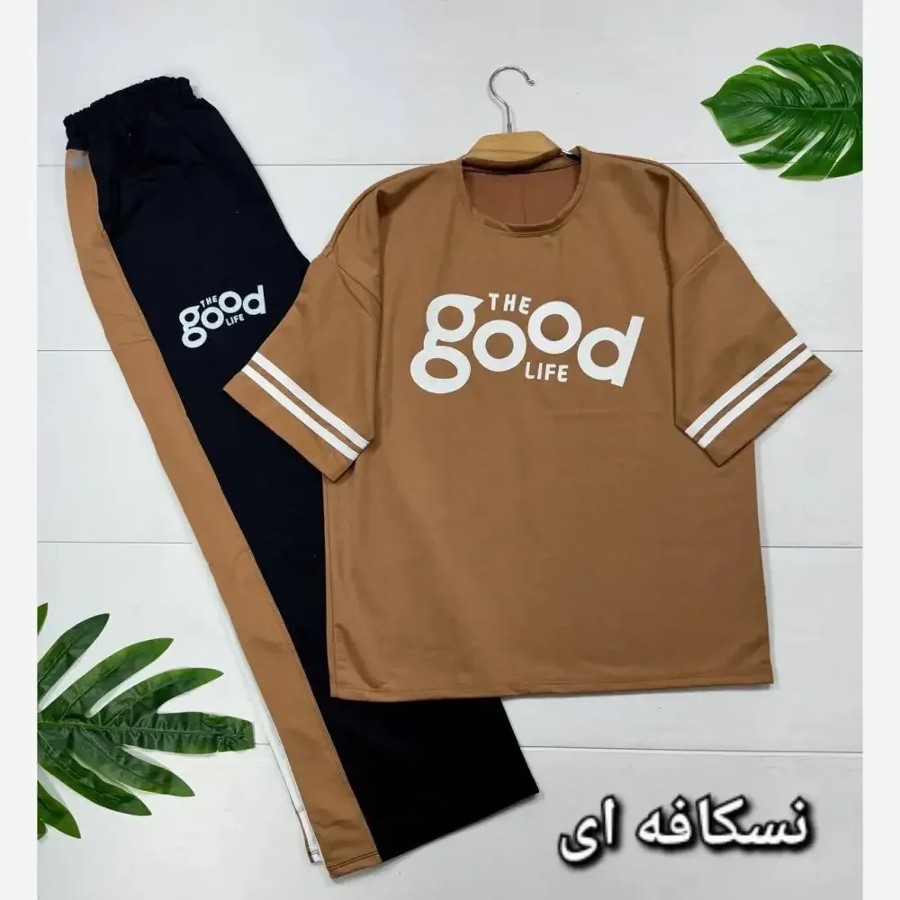 ست لباس راحتی زنانه پنبه گلکسی مدل good سایز فری 38 تا 46