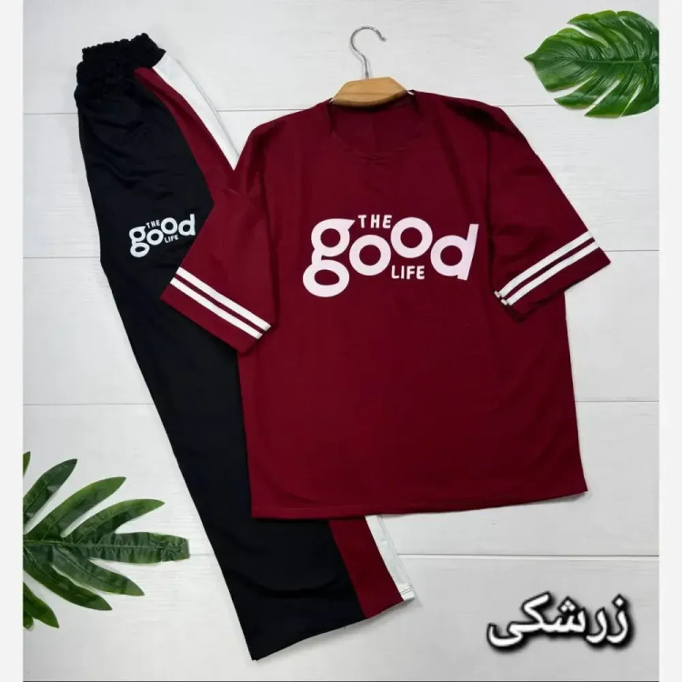 ست لباس راحتی زنانه پنبه گلکسی مدل good سایز فری 38 تا 46