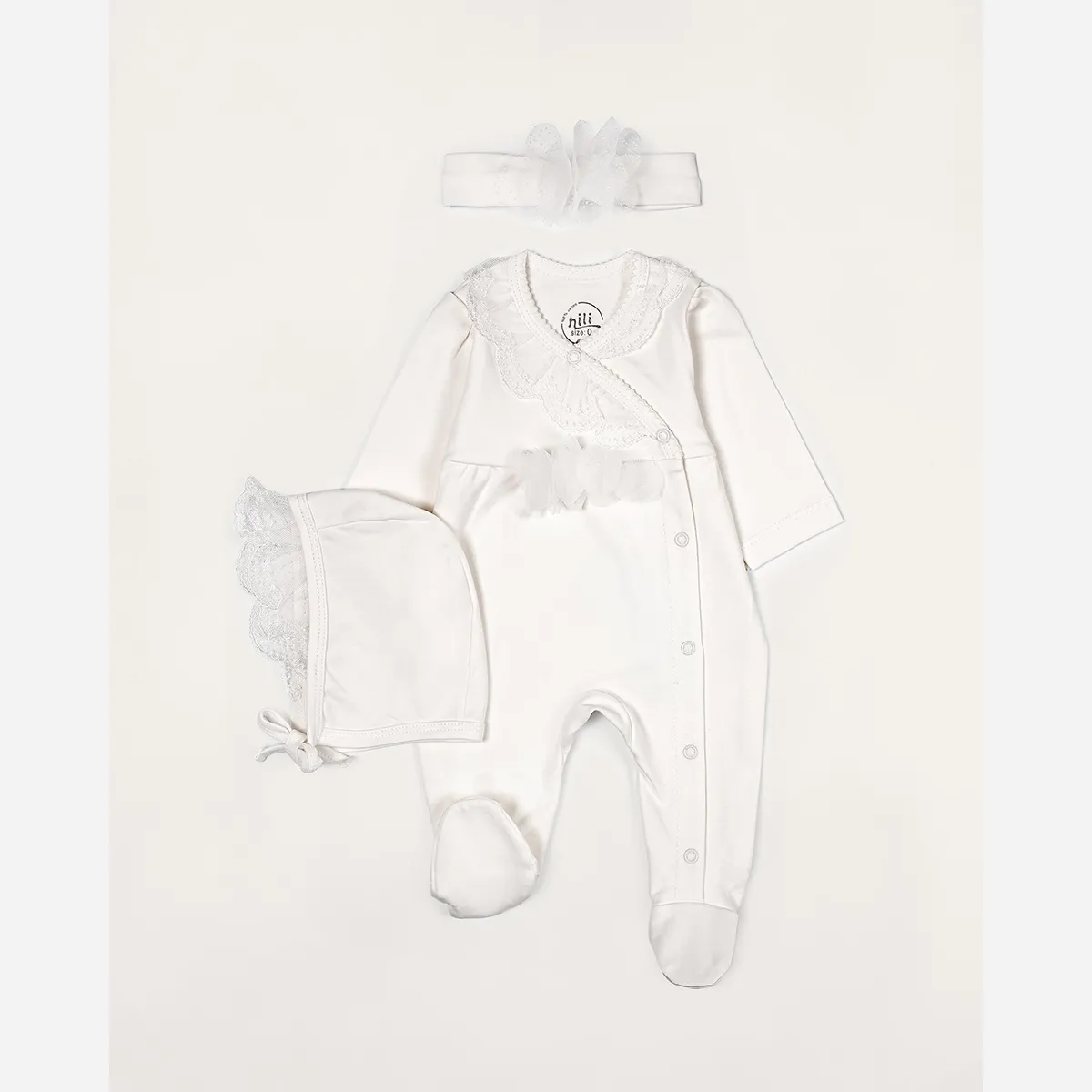 ست 13 تیکه بیمارستانی نوزادی طرح الیزابت 2 نخ پنبه ضد حساسیت صفر تا سه ماه
