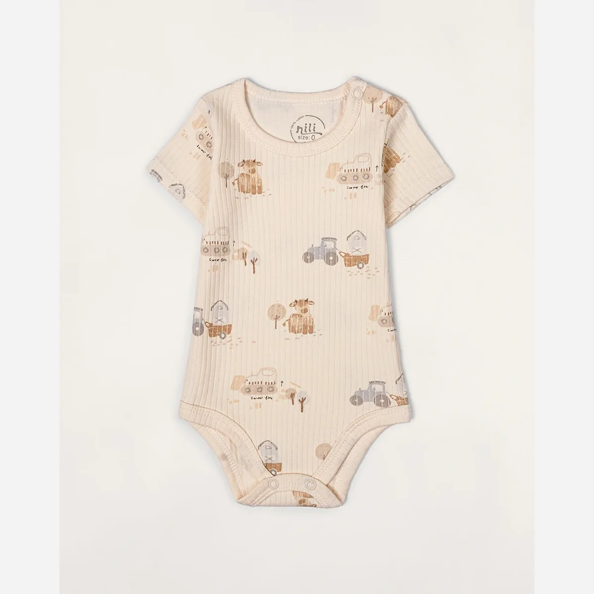 ست 3 تیکه نوزادی طرح گاومیش نخ پنبه مناسب 0 تا 3 ماه