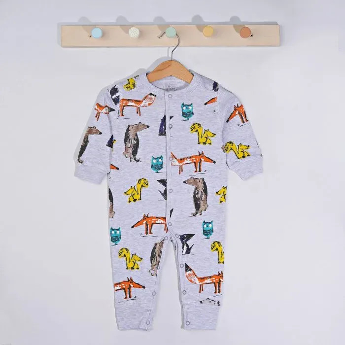 سرهمی خواب نخی طرح روباه رنگ طوسی