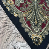 روسری نخی ترکمن قواره 140 در 140 رنگی سنتی چهار فصل