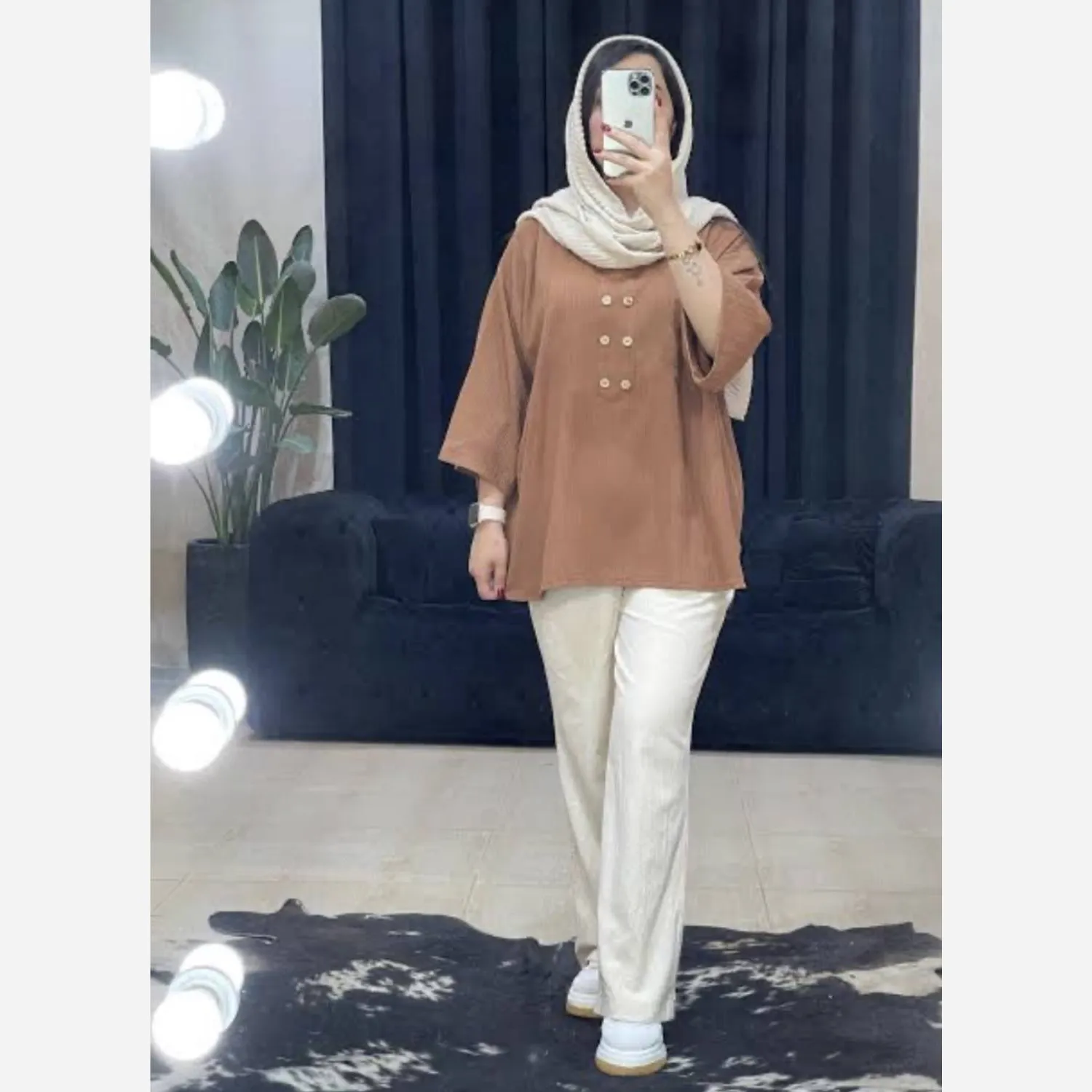 شومیز زنانه مدل صدف جنس سوپر آیوا درجه یک فری سایز
