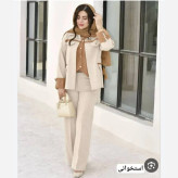 ست 2تیکه زنانه جنس سوپرمازراتی اعلا مدل دلداده رنگ مشکی قهوه ای نسکافه ای سایز 38 تا 46