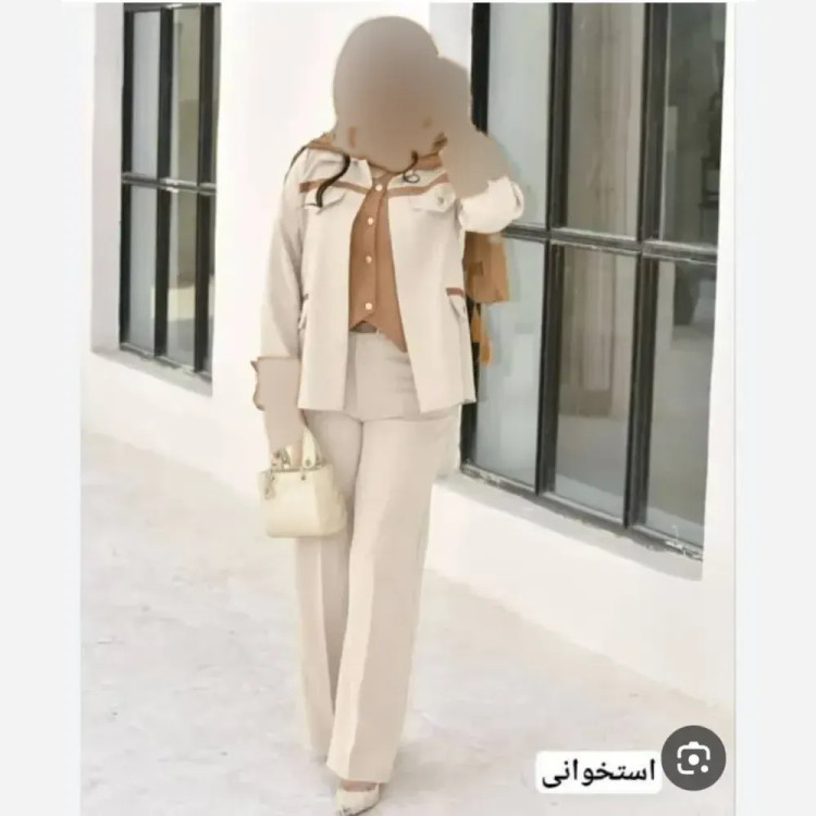 ست 2تیکه زنانه جنس سوپرمازراتی اعلا مدل دلداده رنگ مشکی قهوه ای نسکافه ای سایز 38 تا 46