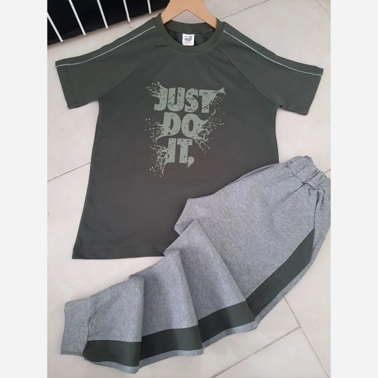 تیشرت و شلوار پسرانه JUST DO IT سبز سایز 55 تا 70 پنبهای