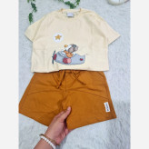 ست تیشرت شلوارک بچگانه طرح اردک خلبان سایز 35 تا 50 اسپرت