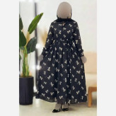 پیراهن زنانه باراکا جنس بوگاتی رنگ مشکی سایز فری 38 تا 46