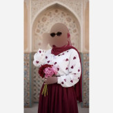 سه تیکه قلبی شومیز بوگاتی و دامن پوبلین کتان فری سایز