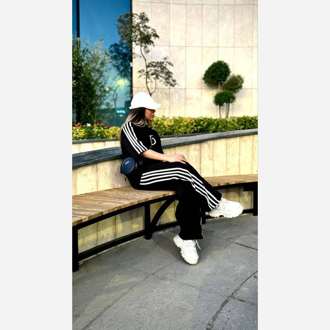 ست بامبو زنانه جنس اسپان کشی رنگ مشکی فری سایز