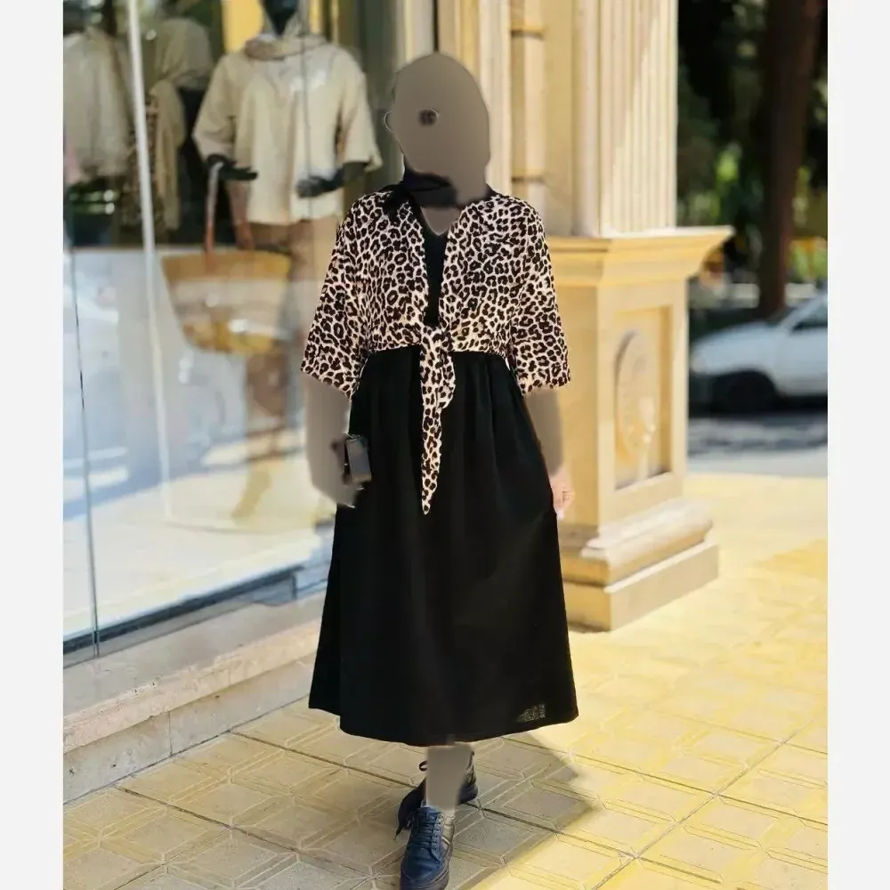 ست دوتیکه شومیز و سارافون زنانه مدل ماهلین سایز 38 تا 48
