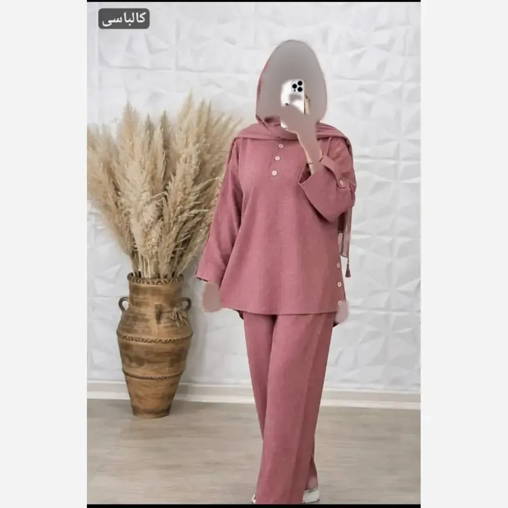 ست شومیز و شلوار بگ زنانه پارچه صوفیا شانتون درجه یک فری سایز