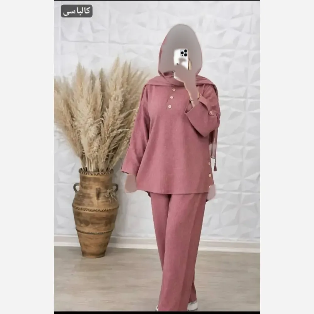 ست شومیز و شلوار بگ زنانه پارچه صوفیا شانتون درجه یک فری سایز