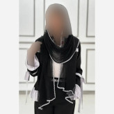 شال دانتل تور مشکی دور نوار مدل پارادوکس ابعاد 60 در 187