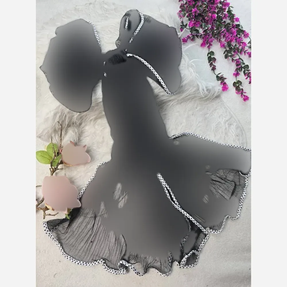 شال دانتل تور مشکی دور نوار مدل پارادوکس ابعاد 60 در 187