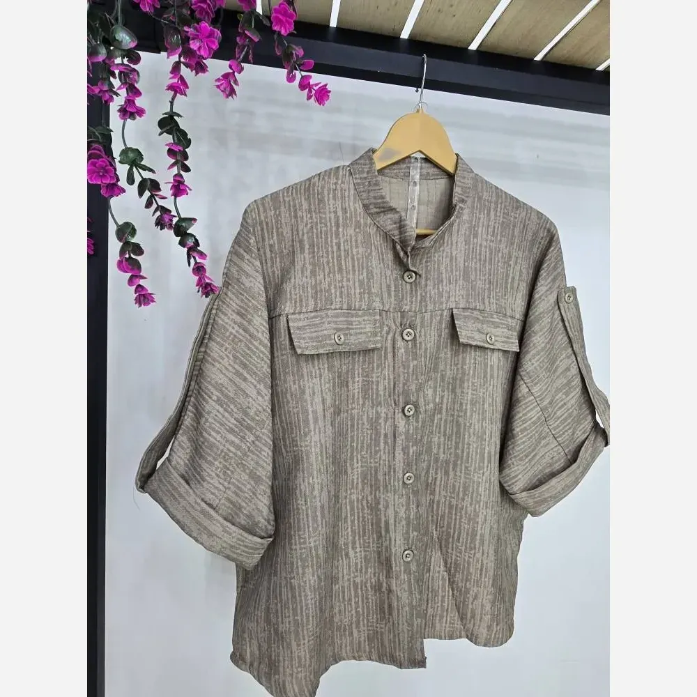 شومیز پرند جنس شانل طرح گازوییلی فری سایز 38 تا 48
