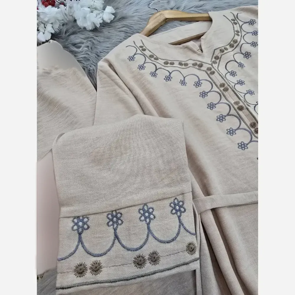 ست تونیک شلوار گلدوزی شده جنس شانتون فری سایز