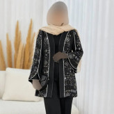 کت زنانه مشکی جنس پرشین مکانیک سایز فری سایز