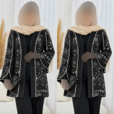 کت زنانه مشکی جنس پرشین مکانیک سایز فری سایز