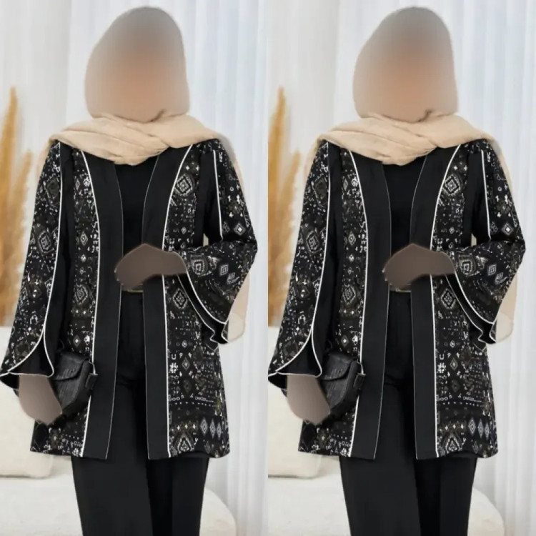 کت زنانه مشکی جنس پرشین مکانیک سایز فری سایز