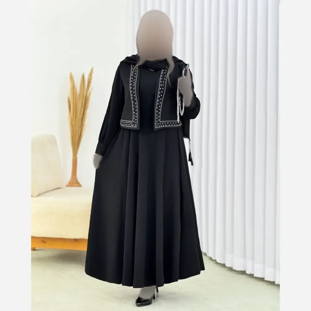ست پیراهن پر چین و جلیغه مازراتی و الیزه سایز فری 38 تا 46