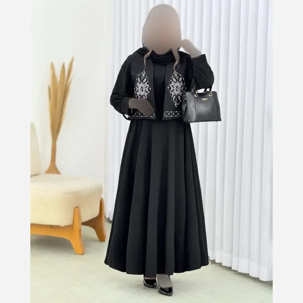 ست پیراهن پر چین و جلیغه مازراتی و الیزه سایز فری 38 تا 46