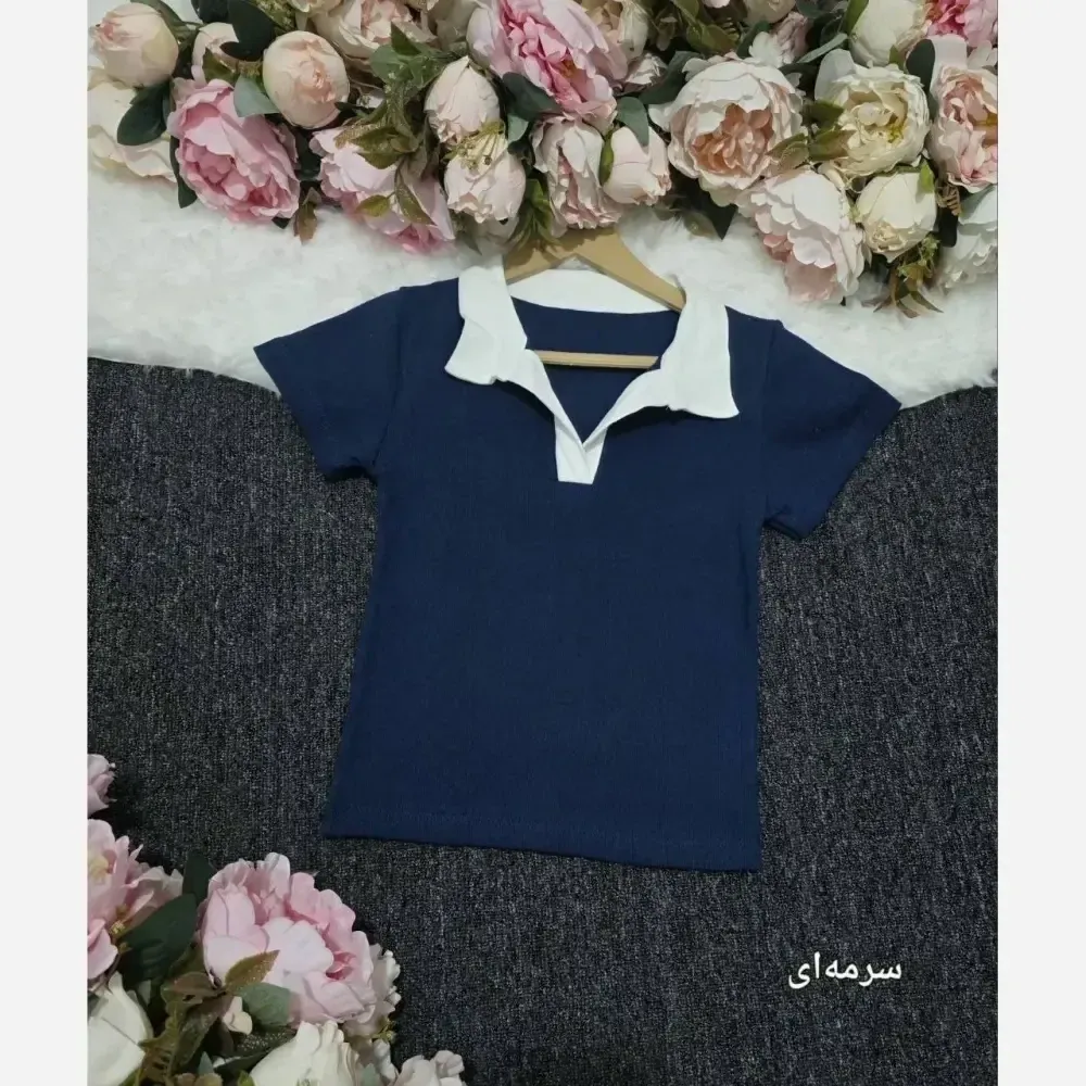 پولوشرت زنانه مدل آریانا نخ پنبه کبریتی فری سایز