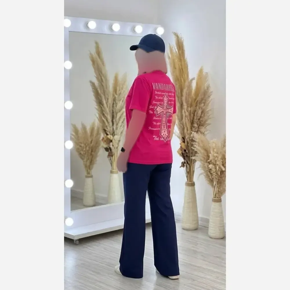 تیشرت اسپرت نخ پنبه درجه یک رنگ سرخابی