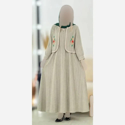 ست کت و سارافون زنانه مدل کوکی جنس کوکی و گلدوزی سایز فری 36 تا 46 رنگ بندی متنوع