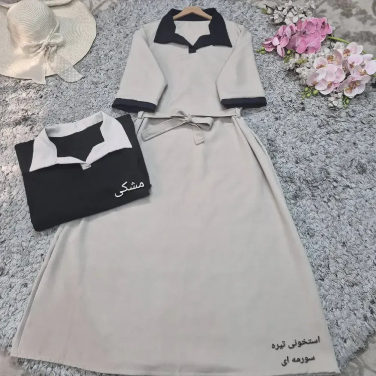 کفتان یقه شکاری مدل مارگارت جنس مازراتی درجه یک فری سایز