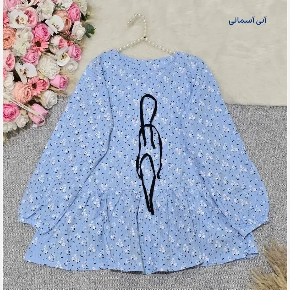 تونیک مانتویی نازگل جنس گل گچی پایین کلوش فری سایز