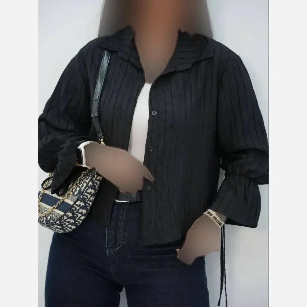 شومیز عروسکی صوفیا شانتون راه راه فری سایز