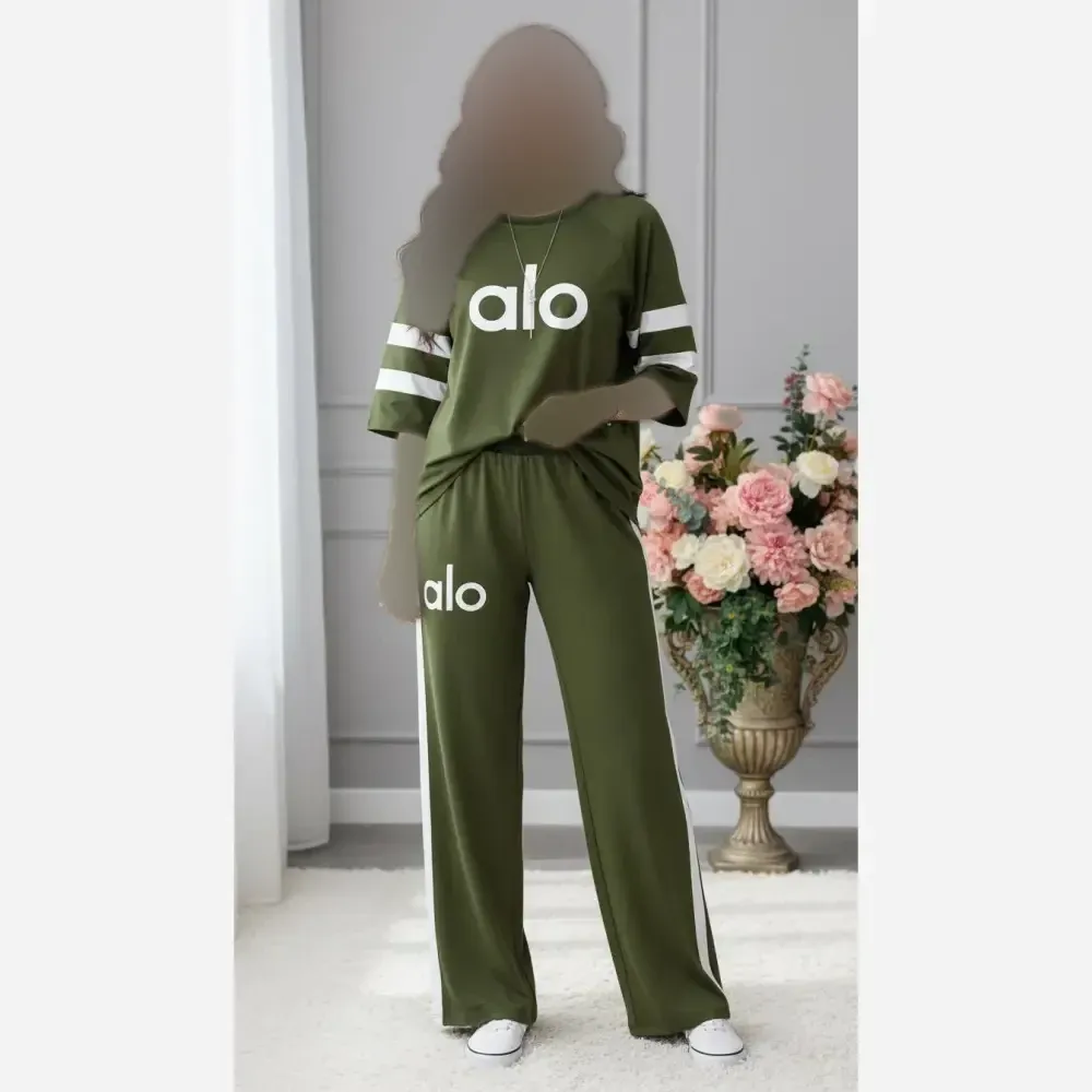 ست لباس راحتی زنانه تیشرت و شلوار وانگ جنس پنبه گلکسی سایز فری