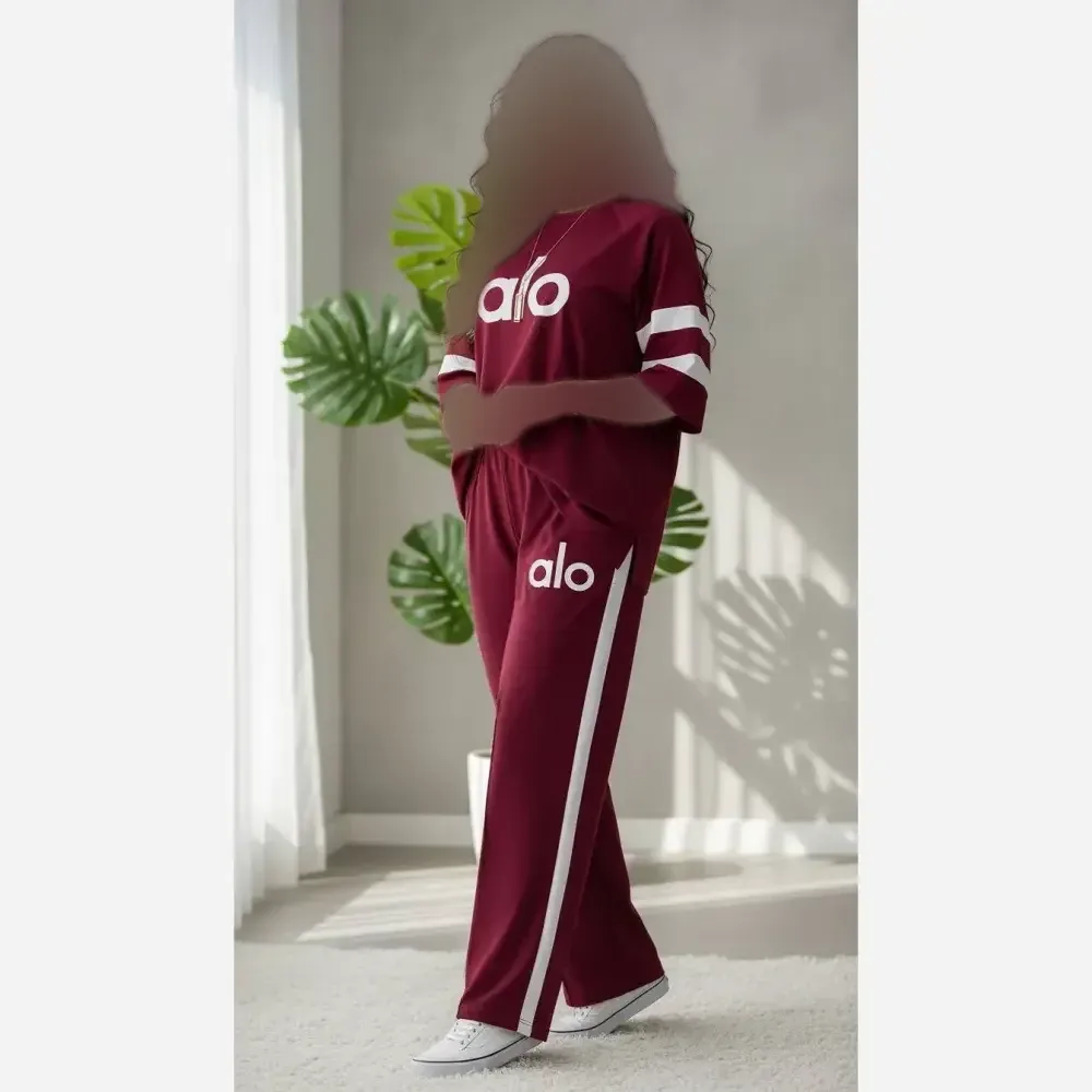 ست لباس راحتی زنانه تیشرت و شلوار وانگ جنس پنبه گلکسی سایز فری