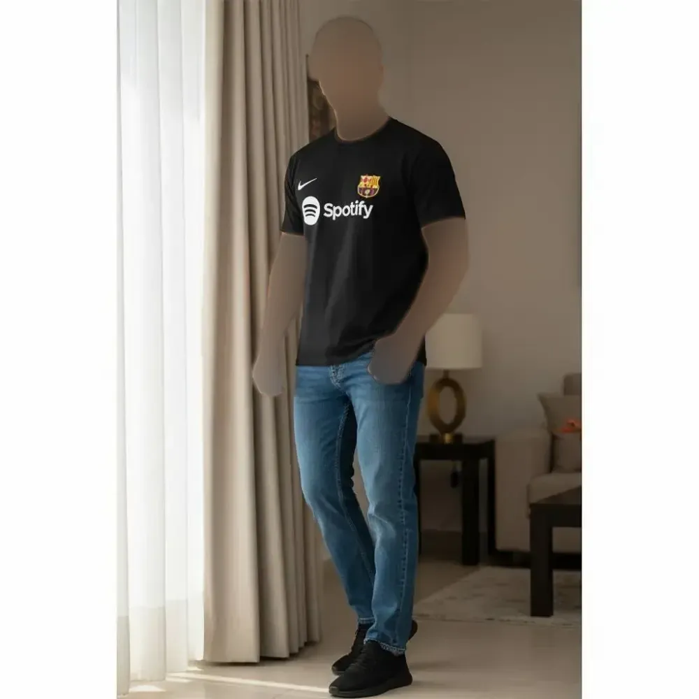 تیشرت بارسا نخ پنبه درجه یک مردانه رنگی سایز بزرگ