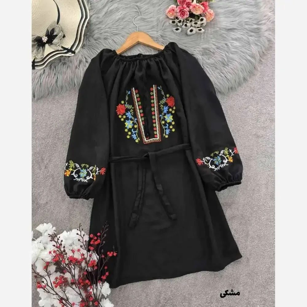 شومیز گلدوزی مارال شانتون فری سایز قد 88 رنگ بندی متنوع بدون آبرفت و چروک