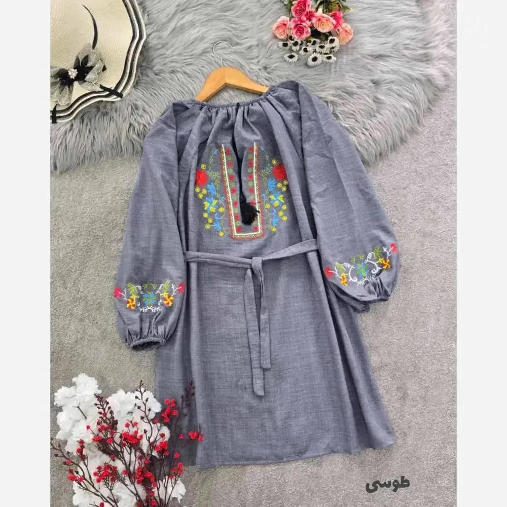 شومیز گلدوزی مارال شانتون فری سایز قد 88 رنگ بندی متنوع بدون آبرفت و چروک