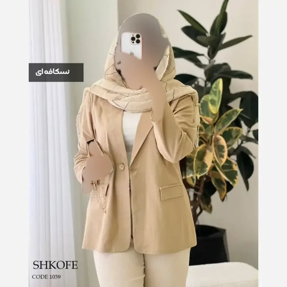 خرید مانتو لینن کوتاه مدل ارکیده اسپرت سایز بزرگ سفید و خاکی