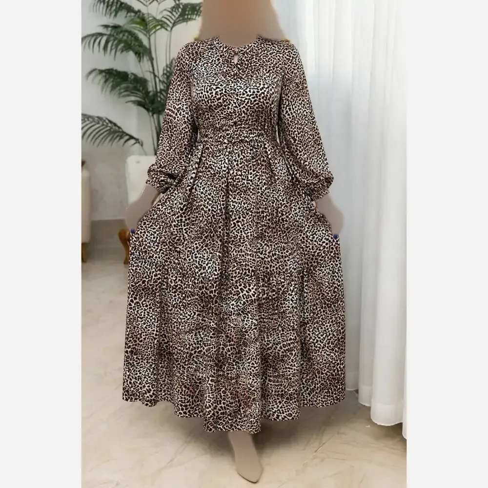ساحلی پلنگی زنانه جنس کرپ بوگاتی فری سایز 38 تا 48