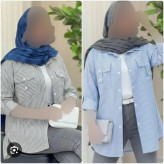 شومیز راه راه ناکایا جنس نخ تترون سوپر درجه یک فری سایز