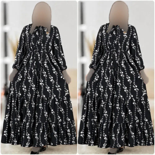 پیراهن ناران جنس بوگاتی درجه یک رنگ مشکی فری سایز 38 تا 46