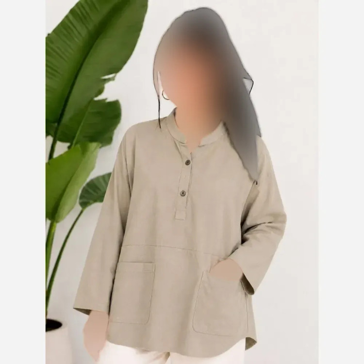 تونیک جلو بسته لنین روژین فری سایز رنگ بندی متنوع