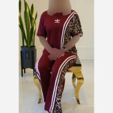 تیشرت شلوار نخی زنانه مدل ترانه جنس پنبه فری سایز