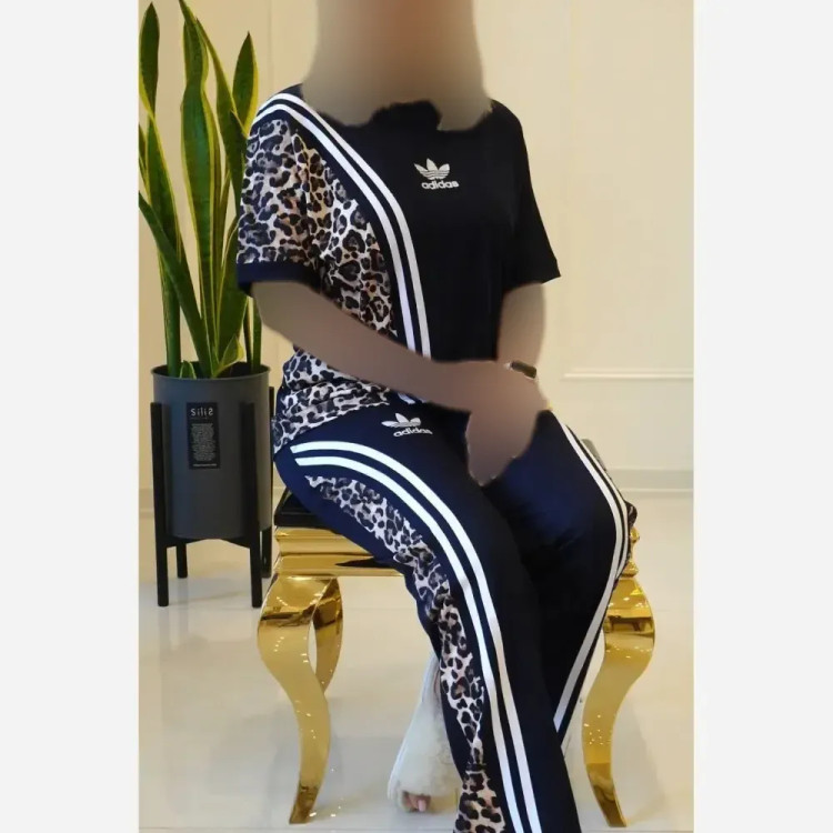 تیشرت شلوار نخی زنانه مدل ترانه جنس پنبه فری سایز