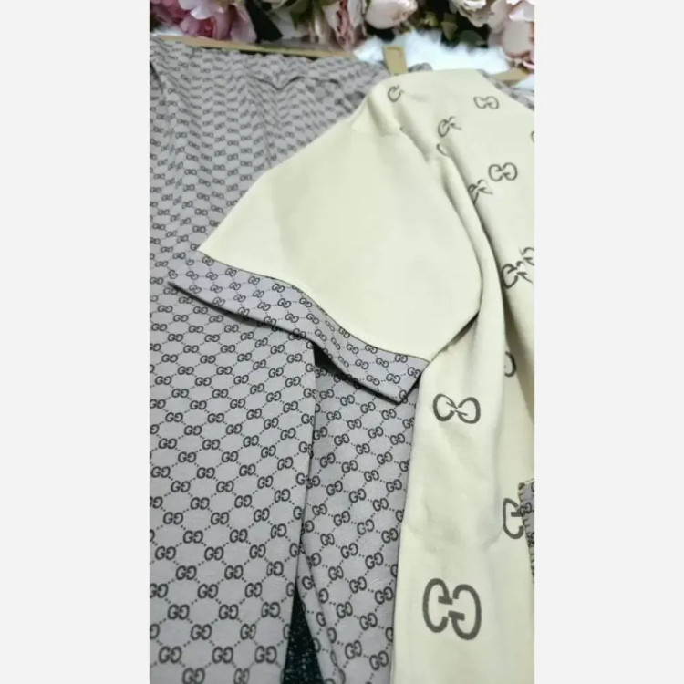ست تیشرت شلوار گوچی خرسی جنس گلکسی نخ پنبه سایز فری 38 تا 48