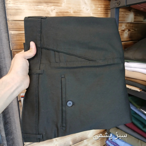 شلوار کتان مردانه کلاسیک مشکی و سبز یشمی سایز 42 تا 52